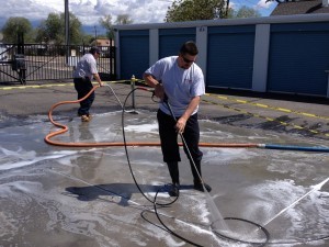 Powerwashing Soot-Stained Concrete